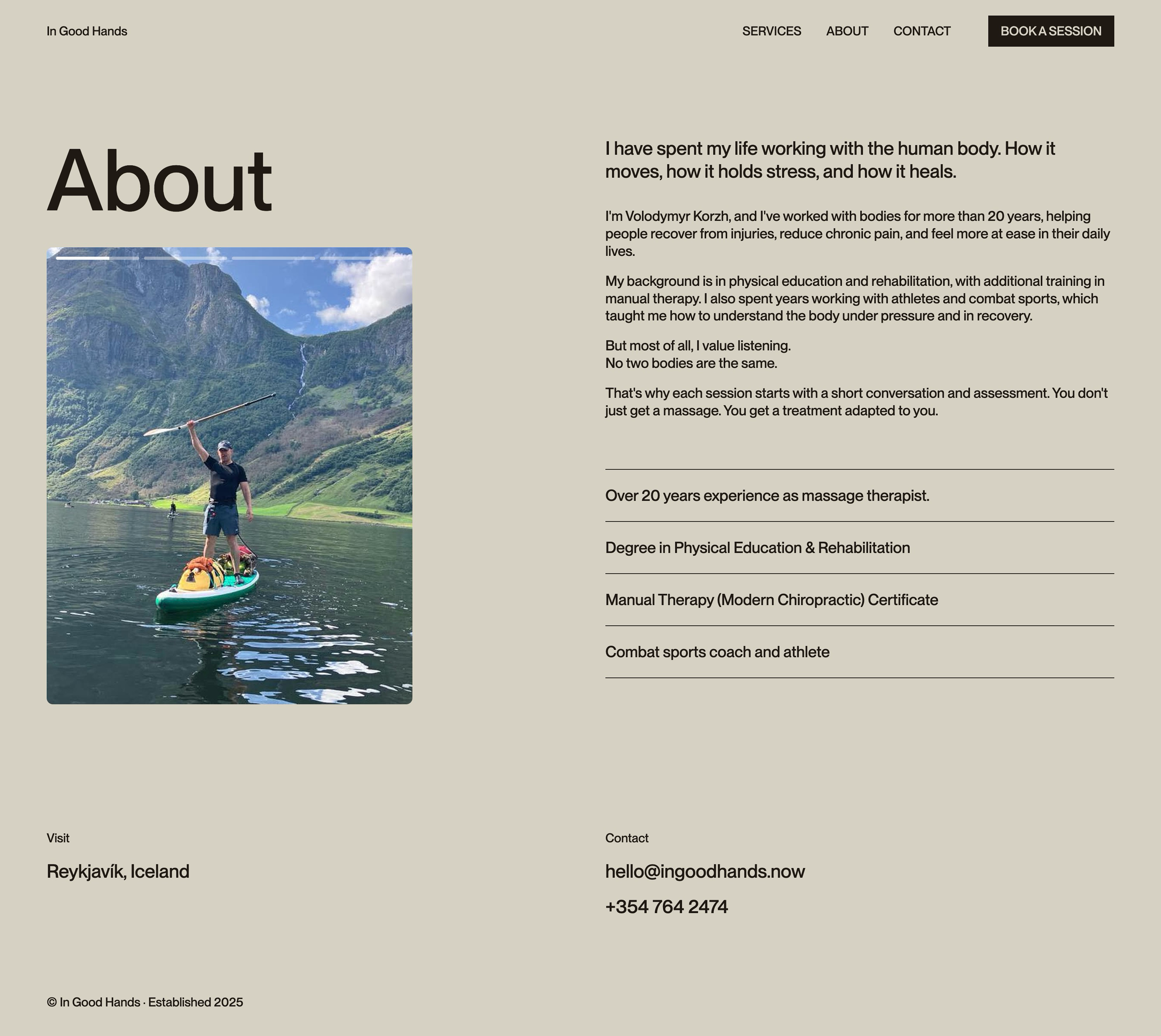 In Good Hands wireframe 3