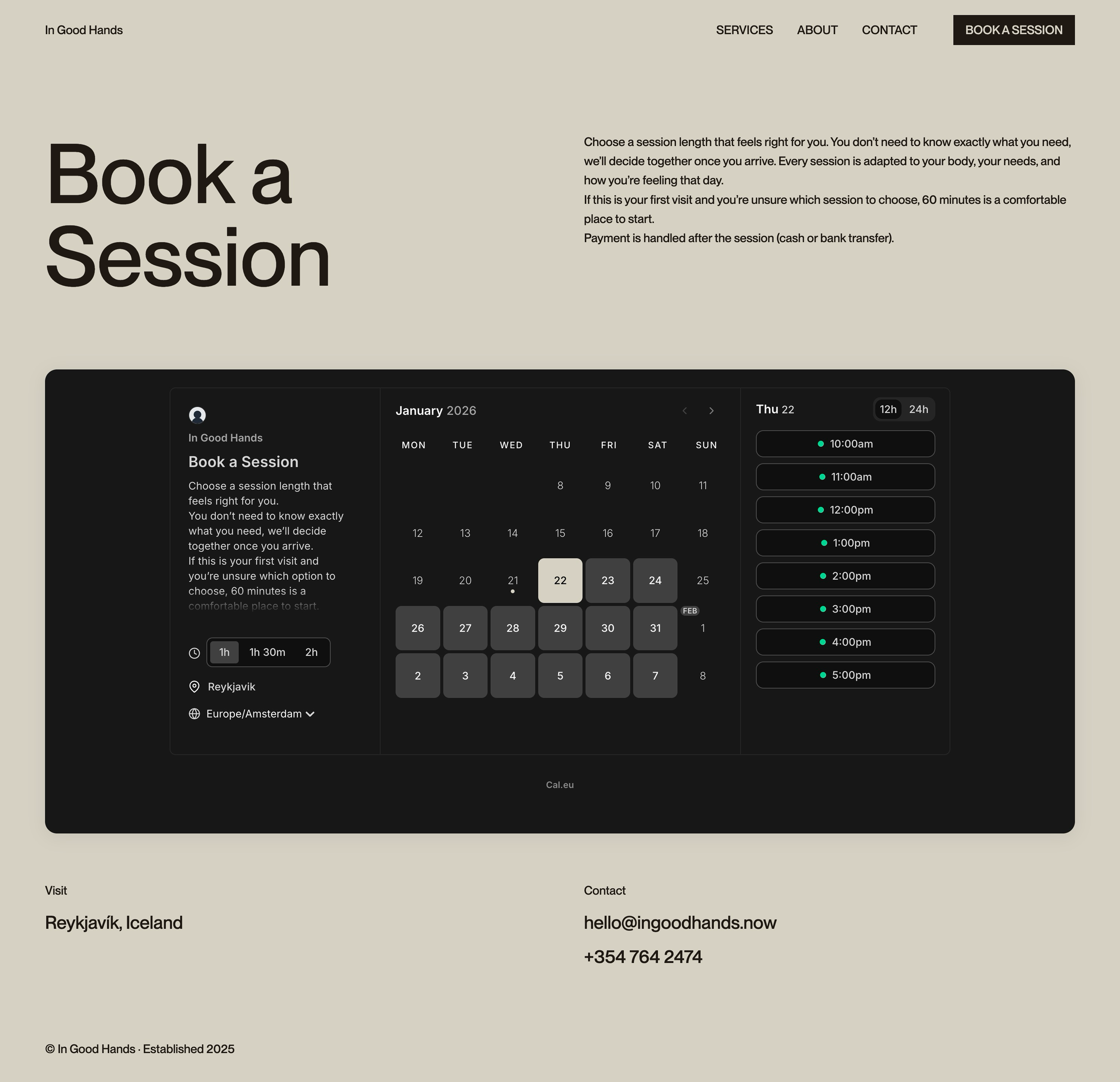 In Good Hands wireframe 5