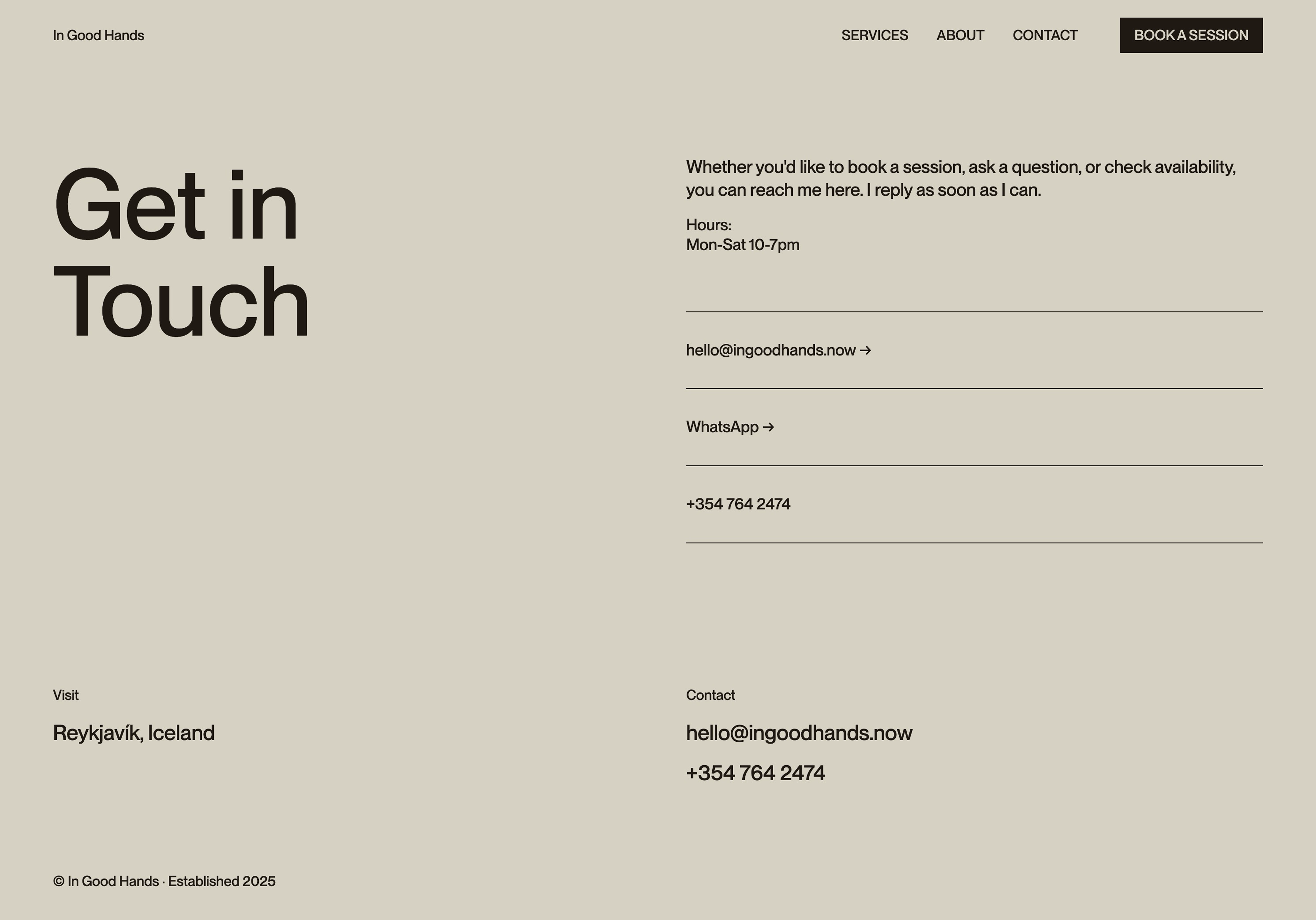 In Good Hands wireframe 4