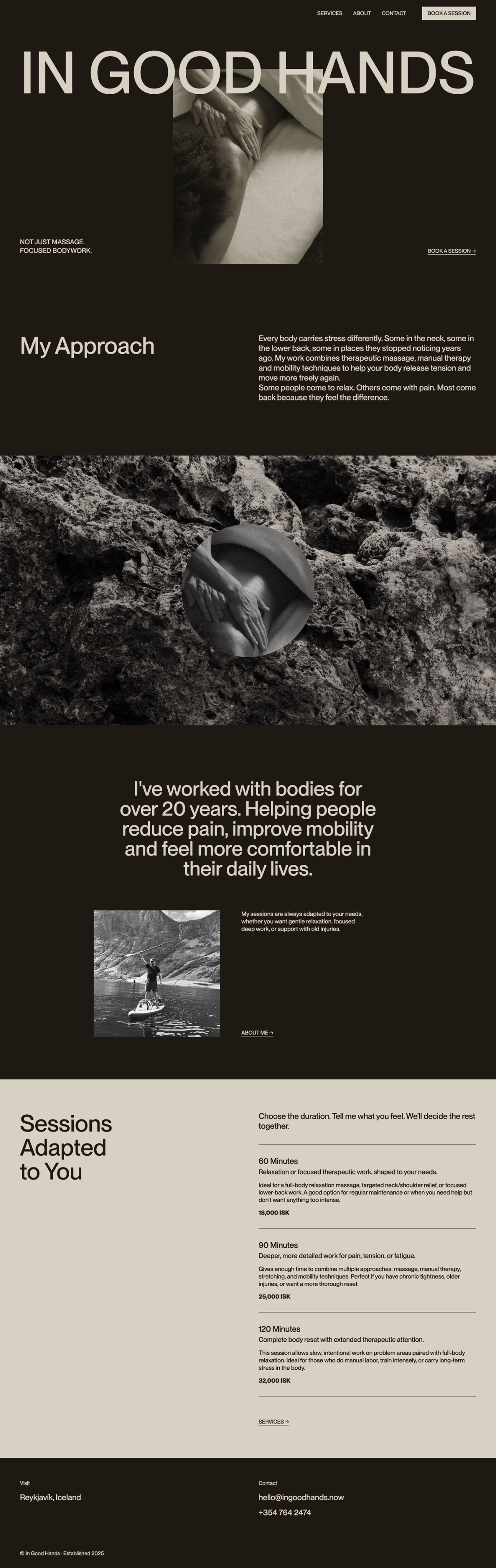 In Good Hands wireframe 1